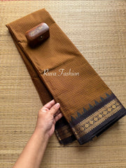 Honey Shade Small Checks / Podi Kattam Kanchi Cotton Saree
