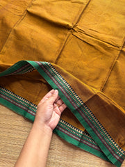 RF454 Dual tone honey shade Mercerised Narayanpet cotton saree with contrast small thread border