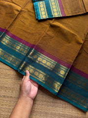 RF1245 Mustard with green combination Kanchi cotton saree