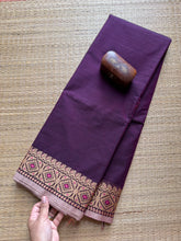 RF10 Purple Shade Soft Kanchi Cotton Saree with small thread border - RF10