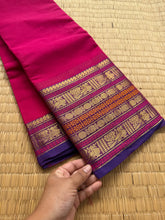 RF141 Deep pink shade Kanchi cotton saree with purple shade varisaipet border
