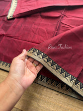 RF90 Maroon shade Narayanpet Mercerised cotton saree