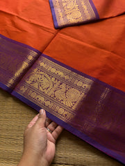 Orange shade Kanchi cotton saree ~ Silk Saree Inspired