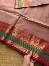 RF425 Onion pink shade Kanchi cotton saree with silk saree inspired Annam border