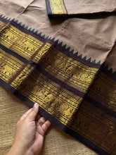 RF1371 Dual tone biscuit shade ~ Rettapet border Kanchi cotton saree