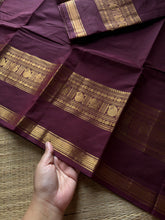 RF1369 Deep maroon ~ Monotone Kanchi Cotton Saree