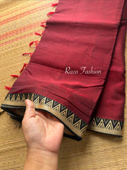 RF90 Maroon shade Narayanpet Mercerised cotton saree