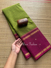 RF25 Green With dark Magenta pink Vintage Style Border with checks pattern & handwoven Buttas on the border - RF25