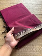RF219 Maroon shade Narayanpet Mercerised cotton saree with small border