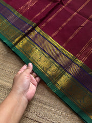 RF1140 Maroon ~ Silk saree inspired Kanchi cotton saree