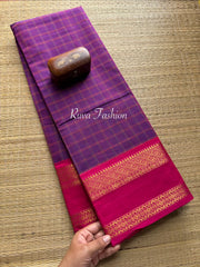 Purple Shade Checks / Kattam Kanchi Cotton Saree