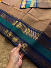 RF943 Dual shade light earthy brown shade Kanchi cotton saree