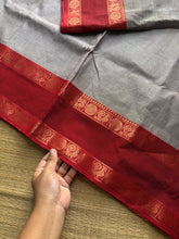 RF1149 Light grey shade Kanchi cotton saree with gap border