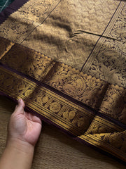 RF1359 Rich Pallu Kanchi Cotton Sares ~ Monotone Coffee Brown
