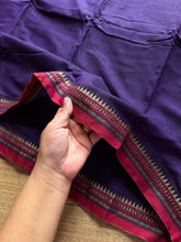 RF459 Purple with red combination Mercerised Narayanpet cotton saree with small thread border