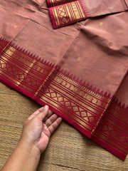 RF1346 Onion pink shade ~ Kanchi cotton saree with handmade thread buttas