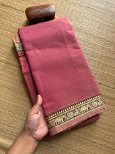 RF309 Baby Pink shade Mercerised Narayanpet Cotton Saree With Small Annam and elephant pattern border