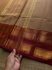 RF848 Beige shade Kanchi cotton saree with Rettapet border