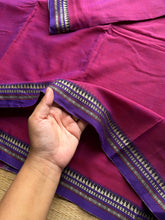 RF980 Magenta pink shade soft mercerised Narayanpet cotton saree with small contrast thread border