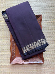 Monotone Brown Mercerised Narayanpet Cotton Saree
