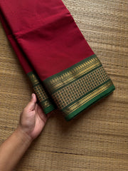 RF1300 Reddish maroon Kanchi cotton saree