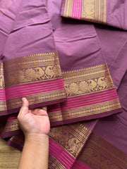 RF401 Onion pink shade Kanchi cotton saree with silk saree inspired Zari border