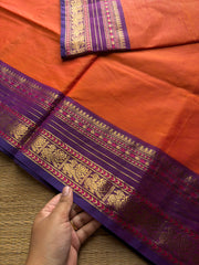 RF949 Orange shade Kanchi cotton saree ~ Silk saree inspired