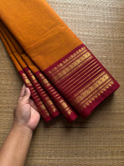 RF947 Dual tone orange shade Kanchi cotton saree