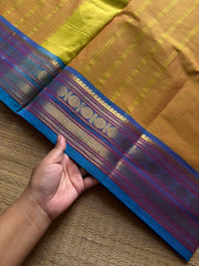 RF1101 Dual tone yellow Kanchi cotton saree