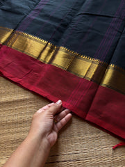 RF1361 Black with red ~ Kanchi Cotton Saree