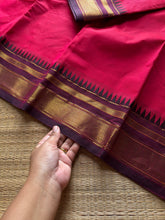 RF1370 Chilli red with brown ~ Kanchi Cotton Saree