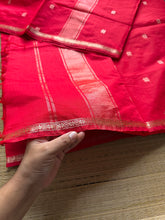 Chilli Red Shade Maheswari Semi Silk Cotton Saree