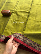 RF97 Green shade Mercerised Narayanpet cotton saree with small contrast border