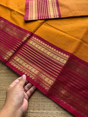RF947 Dual tone orange shade Kanchi cotton saree