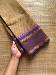 RF1056 Beige shade ~ Vintage Kattam Kanchi Cotton Saree