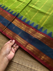 RF1263 Green Thazhampoo border Kanchi cotton saree ~ Silk saree inspired