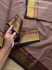 Biscuit shade Kanchi cotton saree ~ Silk Saree Inspired