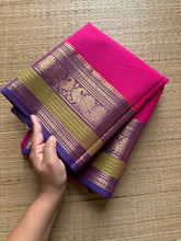 RF338 Pink shade Kanchi cotton saree with silk saree inspired Zari border