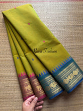 Dual tone green shade Kanchi Cotton saree with Ganga Jamuna border