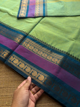 RF948 Dual tone Apple green shade Kanchi cotton saree