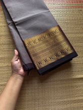 RF1082 Dual tone Grey with brown ~ One side border Kanchi cotton saree