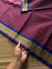 RF967 Dual tone magenta pink ~ Thread border Kanchi Cotton Saree