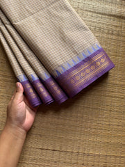 RF1180 Beige shade vintage Podikattam Kanchi cotton saree