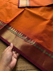 Orange shade Kanchi cotton saree ~ Silk Saree Inspired