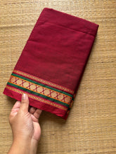 RF262 Reddish maroon shade small thread border Kanchi cotton saree