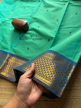 RF68 Authentic & Traditional Intricate Korvai Zari Border Pattern Kanchi Cotton Saree