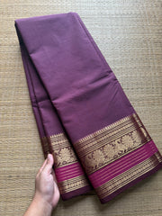 RF339 Dark onion pink shade shade Kanchi cotton saree with silk saree inspired Zari border
