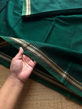 RF476 Bottle green shade Mercerised Narayanpet cotton saree