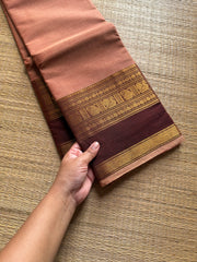 RF853 Dual tone light biscuit shade Kanchi cotton saree