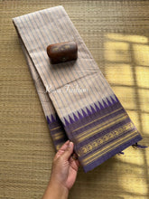 RF21 Half while shade with Lavender Combination Kanchi Cotton Saree With Stripped pattern - RF21